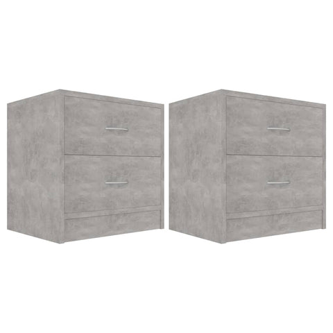 vidaXL Bedside Cabinets 2 pcs Concrete Grey 40x30x40 cm Engineered Wood
