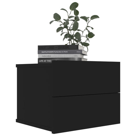 vidaXL Bedside Cabinet Black 40x30x30 cm Engineered Wood