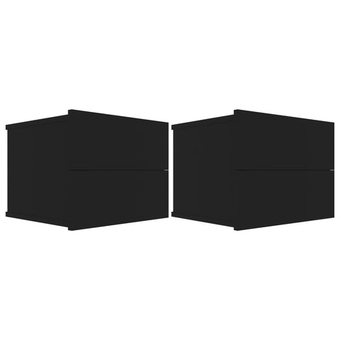 vidaXL Bedside Cabinets 2 pcs Black 40x30x30 cm Engineered Wood