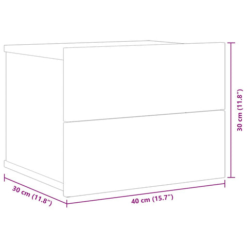 vidaXL Bedside Cabinet Concrete Grey 40x30x30 cm Engineered Wood