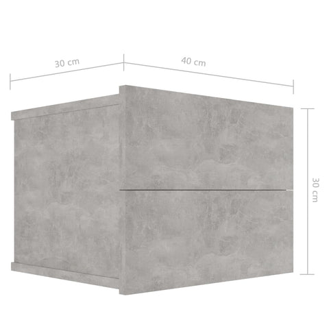 vidaXL Bedside Cabinets 2 pcs Concrete Grey 40x30x30 cm Engineered Wood