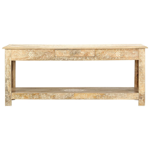 vidaXL Coffee Table 110x50x45 cm Hand Painted Solid Mango Wood
