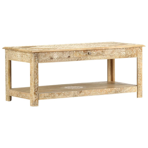 vidaXL Coffee Table 110x50x45 cm Hand Painted Solid Mango Wood