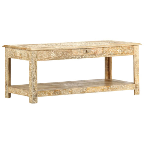 vidaXL Coffee Table 110x50x45 cm Hand Painted Solid Mango Wood