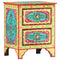 vidaXL Hand Painted bedside Cabinet 40x30x50 cm Solid Mango Wood