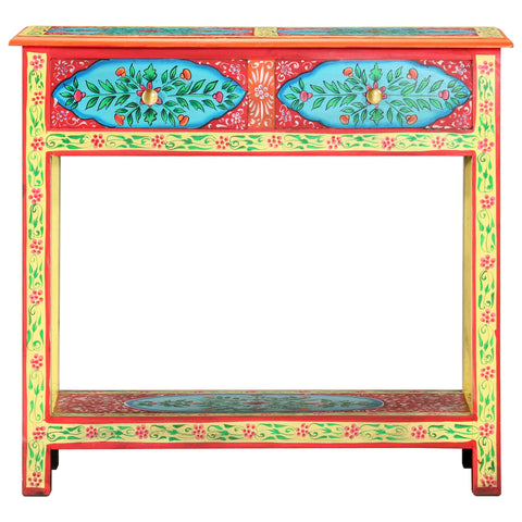 vidaXL Hand Painted Console Table 80x35x75 cm Solid Mango Wood