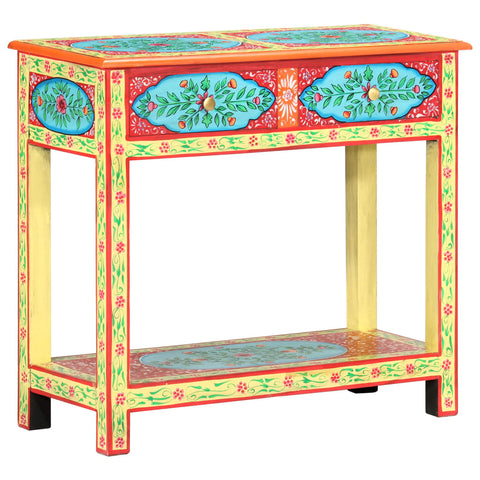 vidaXL Hand Painted Console Table 80x35x75 cm Solid Mango Wood