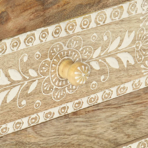 vidaXL Hand Painted bedside Cabinet 40x30x60 cm Solid Mango Wood