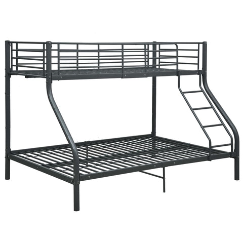 vidaXL Bunk Bed Frame without Mattress Black Metal 140x200 cm/90x200 cm