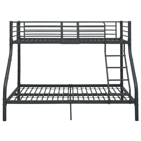 vidaXL Bunk Bed Frame without Mattress Black Metal 140x200 cm/90x200 cm
