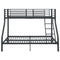 vidaXL Bunk Bed Frame without Mattress Black Metal 140x200 cm/90x200 cm