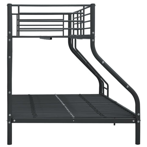 vidaXL Bunk Bed Frame without Mattress Black Metal 140x200 cm/90x200 cm