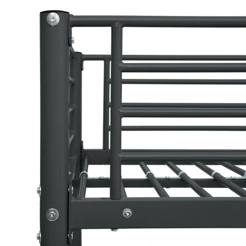 vidaXL Bunk Bed Frame without Mattress Black Metal 140x200 cm/90x200 cm