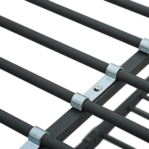 vidaXL Bunk Bed Frame without Mattress Black Metal 140x200 cm/90x200 cm