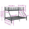 vidaXL Bunk Bed Frame without Mattress Black Metal 140x200 cm/90x200 cm