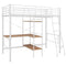 vidaXL Bunk Bed with Table without Mattress White Metal 90x200 cm