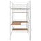 vidaXL Bunk Bed with Table without Mattress White Metal 90x200 cm
