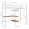 vidaXL Bunk Bed with Table without Mattress White Metal 90x200 cm