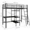 vidaXL Bunk Bed with Table without Mattress Black Metal 90x200 cm