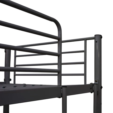 vidaXL Bunk Bed with Table without Mattress Grey Metal 90x200 cm