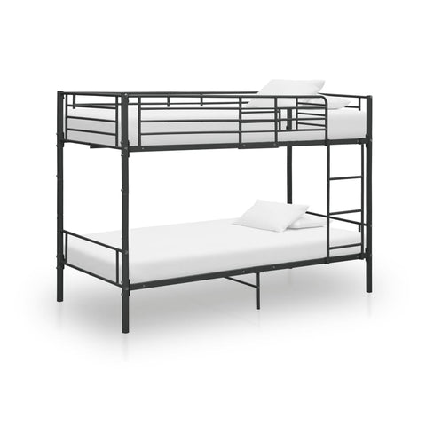 vidaXL Bunk Bed without Mattress Black Metal 90x200cm