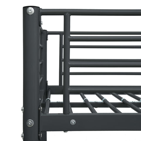 vidaXL Bunk Bed without Mattress Black Metal 90x200cm