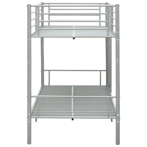 vidaXL Bunk Bed without Mattress Grey Metal 90x200 cm