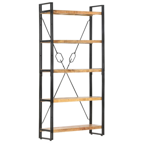 vidaXL 5-Tier Bookcase 90x30x180 cm Solid Mango Wood
