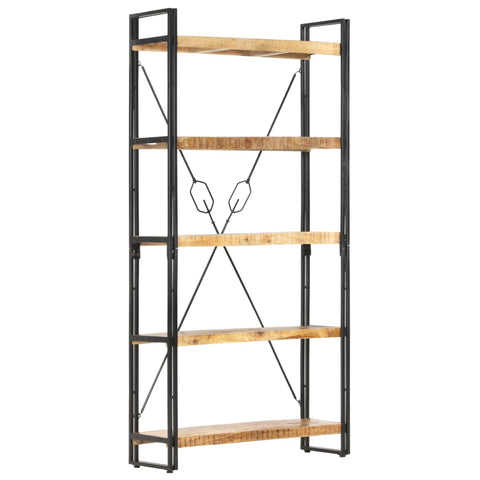 vidaXL 5-Tier Bookcase 90x30x180 cm Solid Mango Wood