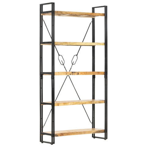 vidaXL 5-Tier Bookcase 90x30x180 cm Solid Mango Wood