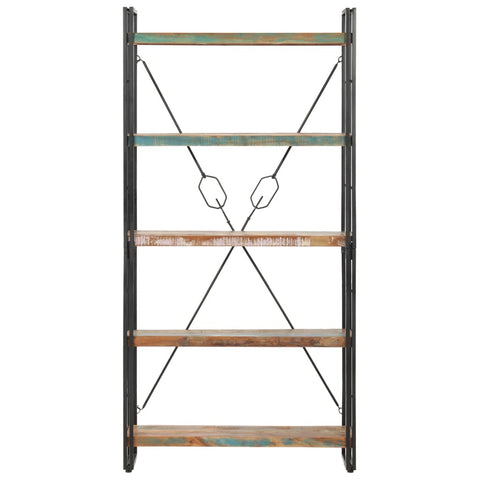 vidaXL 5-Tier Bookcase 90x30x180 cm Solid Reclaimed Wood