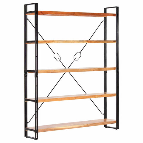 vidaXL 5-Tier Bookcase 140x30x180 cm Solid Acacia Wood