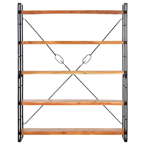 vidaXL 5-Tier Bookcase 140x30x180 cm Solid Acacia Wood
