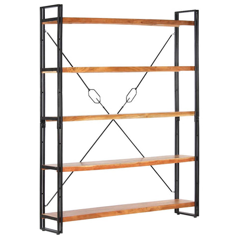 vidaXL 5-Tier Bookcase 140x30x180 cm Solid Acacia Wood