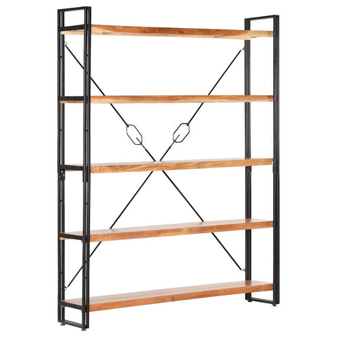vidaXL 5-Tier Bookcase 140x30x180 cm Solid Acacia Wood