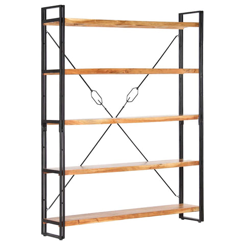 vidaXL 5-Tier Bookcase 140x30x180 cm Solid Acacia Wood