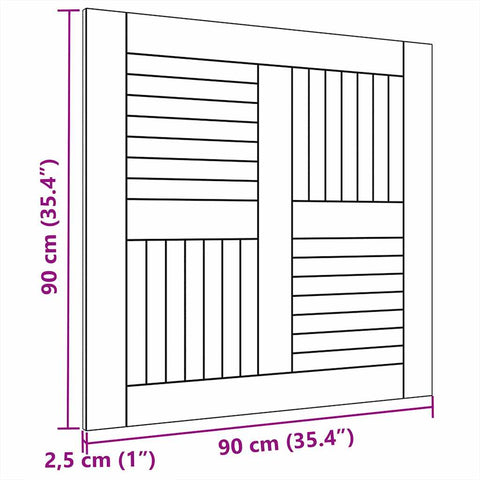 vidaXL Table Top Solid Teak Wood Square 90x90x2.5 cm