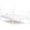 vidaXL Bed Frame without Mattress with Slatted Base White Metal 100x200 cm