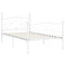 vidaXL Bed Frame without Mattress with Slatted Base White Metal 100x200 cm