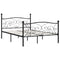 vidaXL Bed Frame without Mattress with Slatted Base Black Metal 120x200 cm