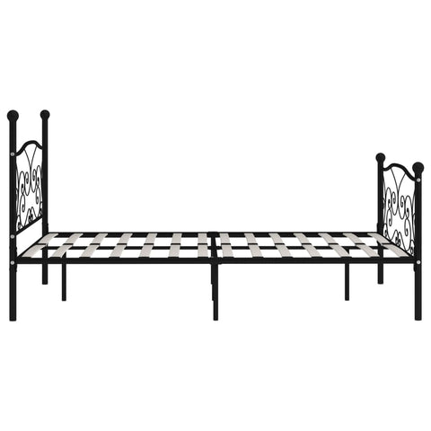 vidaXL Bed Frame without Mattress with Slatted Base Black Metal 120x200 cm