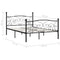 vidaXL Bed Frame without Mattress with Slatted Base Black Metal 120x200 cm