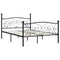 vidaXL Bed Frame without Mattress with Slatted Base Black Metal 140x200 cm