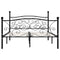 vidaXL Bed Frame without Mattress with Slatted Base Black Metal 140x200 cm