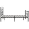 vidaXL Bed Frame without Mattress with Slatted Base Black Metal 140x200 cm
