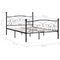vidaXL Bed Frame without Mattress with Slatted Base Black Metal 140x200 cm