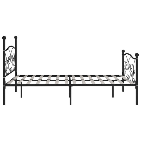 vidaXL Bed Frame without Mattress with Slatted Base Black Metal 180x200 cm Super King