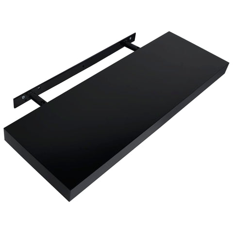 vidaXL Floating Wall Shelves 2 pcs Black 60x20x3.8 cm