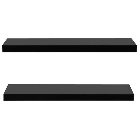 vidaXL Floating Wall Shelves 2 pcs Black 100x20x3.8 cm