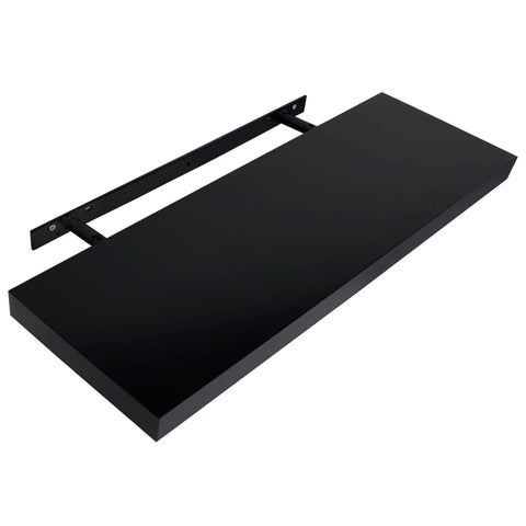 vidaXL Floating Wall Shelves 2 pcs Black 100x20x3.8 cm